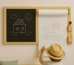 Hot bán treo tường hoạt động Hội Đồng Quản trị bằng văn bản tin nhắn đứng Bảng phấn trung tâm gỗ vẽ bảng phấn - Product Image 4