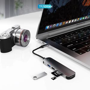 6-en-1 Tipo C a HDMI TF/ SD adaptador Tipo C HUB base adecuada para juegos de computadora/conector de distribución de teléfonos móviles - Product Image 4