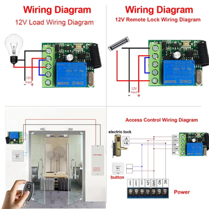 433MHz Drahtloser Fernbedienung schalter DC 12V 10A 1CH Relais modul Empfänger am AUS Fernbedienung für Gate-LED-Glühbirne DIY - Product Image 3