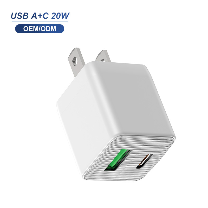 Cargador de pared blanco A+C 20W