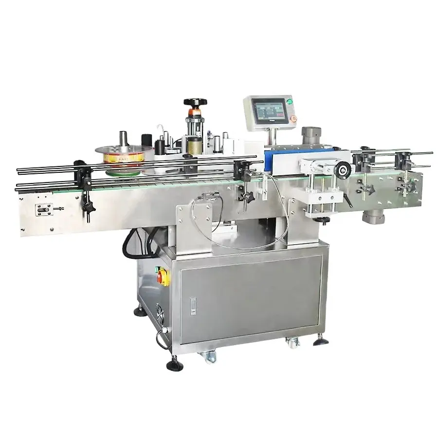 1 Side 2 Side Labeling Machine Water Bierpot Kan Flesje Plastic Glazen Fles Etikettering Cosmetische Etiketteermachine