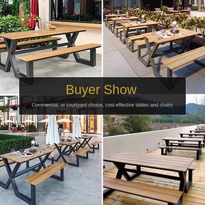 BRIO moderno in metallo da pranzo all'aperto con tavolo e sedia combinazione 2 posti panca Patio per uso Park Hotel & Villa - Product Image 3