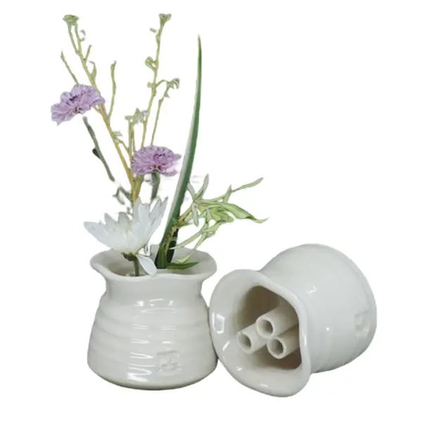 Jarrón Ikebana personalizado turquesa blanco esmaltado hecho a mano flor cerámica Bud jarrón para decoración del hogar florero de cerámica