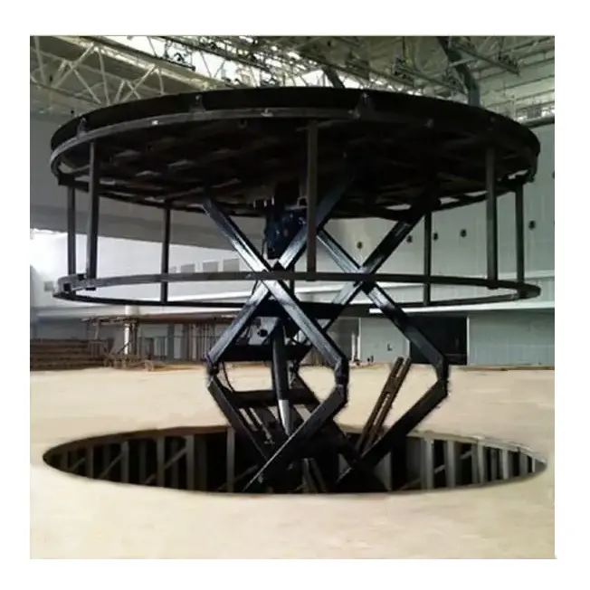 Elevador elétrico de mesa redonda para carro, plataforma giratória, mesa giratória circular hidráulica, elevador de palco giratório de 360 graus