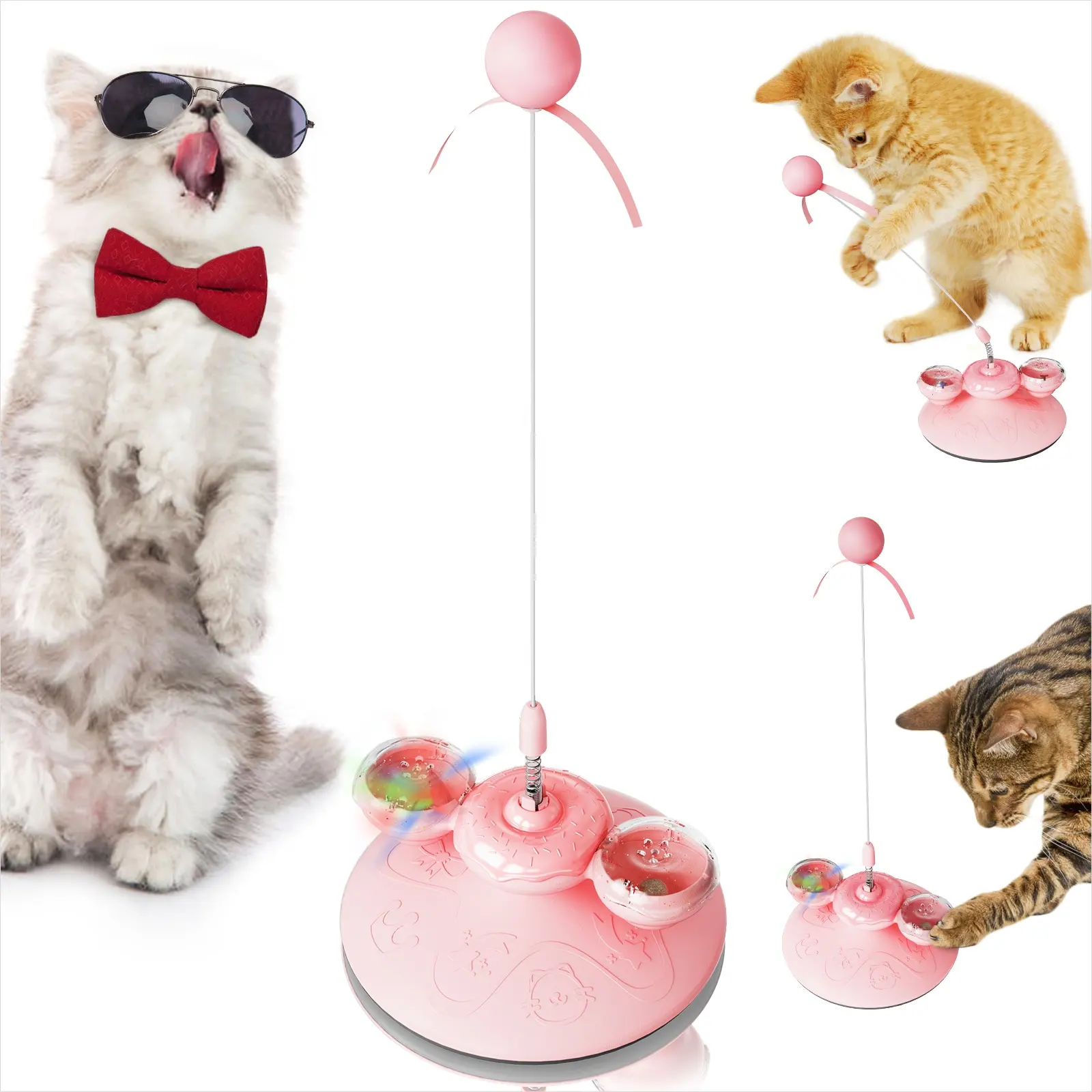 Amazon sıcak satış ABS Pet Catnip topu oyuncaklar birden kediler ve yavru köpekler için birlikte oynamak