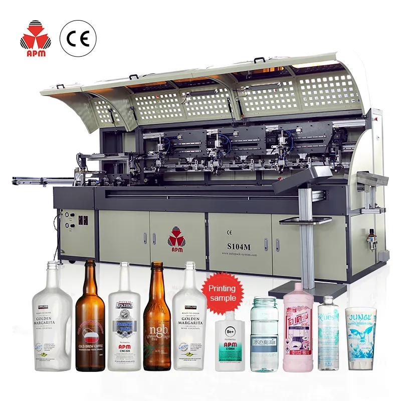 Best Selling Screen Printer CE Standard CNC LED UV 2 3 4 color Cylindrical Oval glass bottle automatic screen printing machine