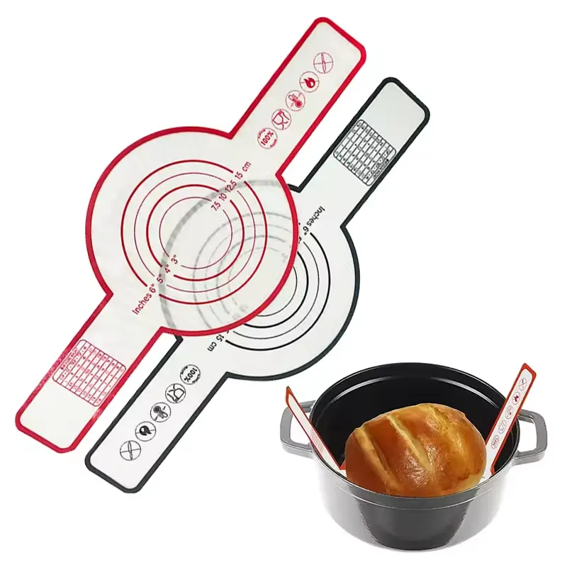 高品質のケーキベーキングツールパンベーキングシート生地ペストリー用の長いハンドル付きの再利用可能な焦げ付き防止シリコンベーキングマット