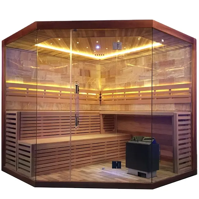 La pièce canadienne de sauna de vapeur de pruche de cèdre rouge en bois solide pour détendent