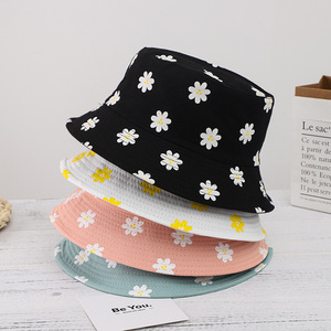 לוגו רקמה unisex מותאם אישית פרח מודפס נשטפת כותנה משובח בצבע אחיד דייג כובעי דלי הפיכות לנשים
