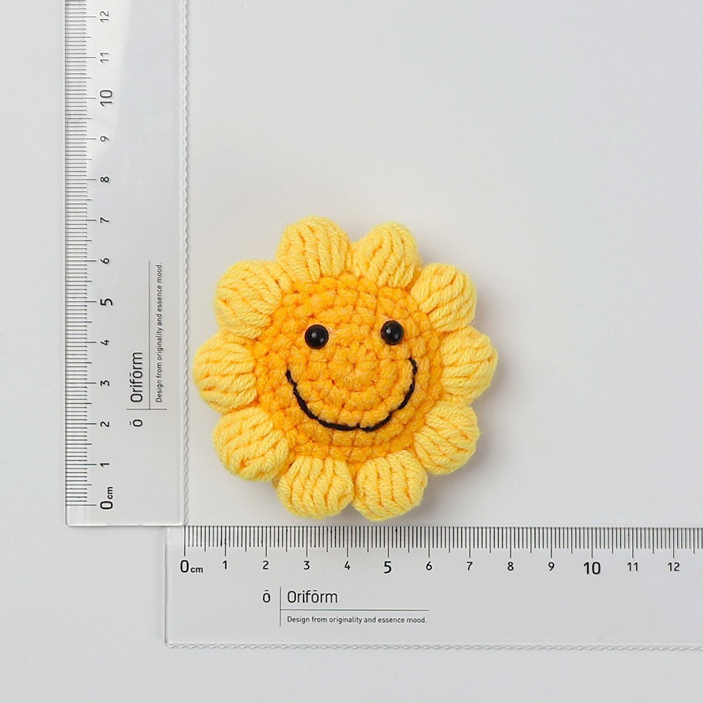 Muñeco individual con cara sonriente de 5 círculos - 7cm amarillo