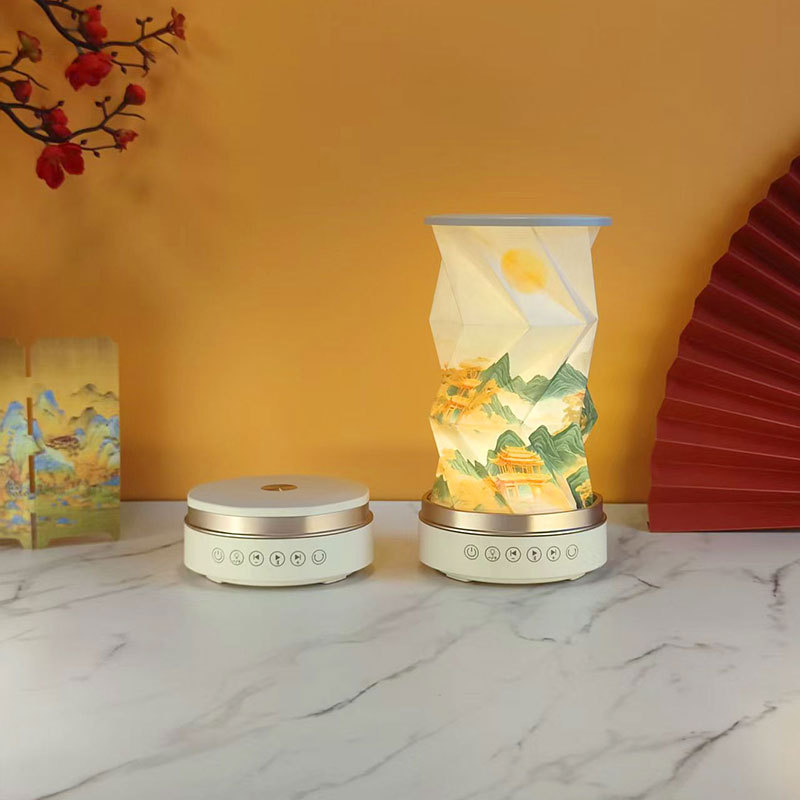 White-thick mid-autumn festival-rotary bluetooth
