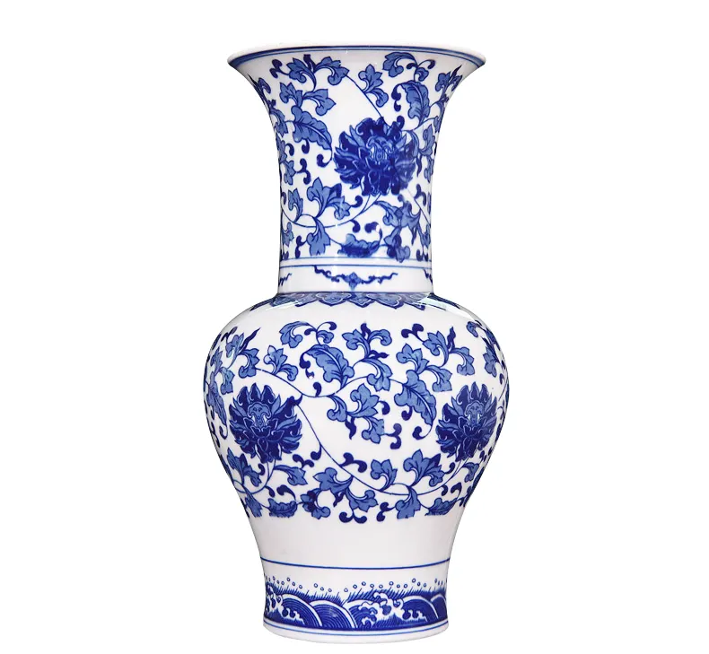 Hot selling new style blue and white porcelain vases High Quality Cheap Ceramic Blue and White Porcelain Vase