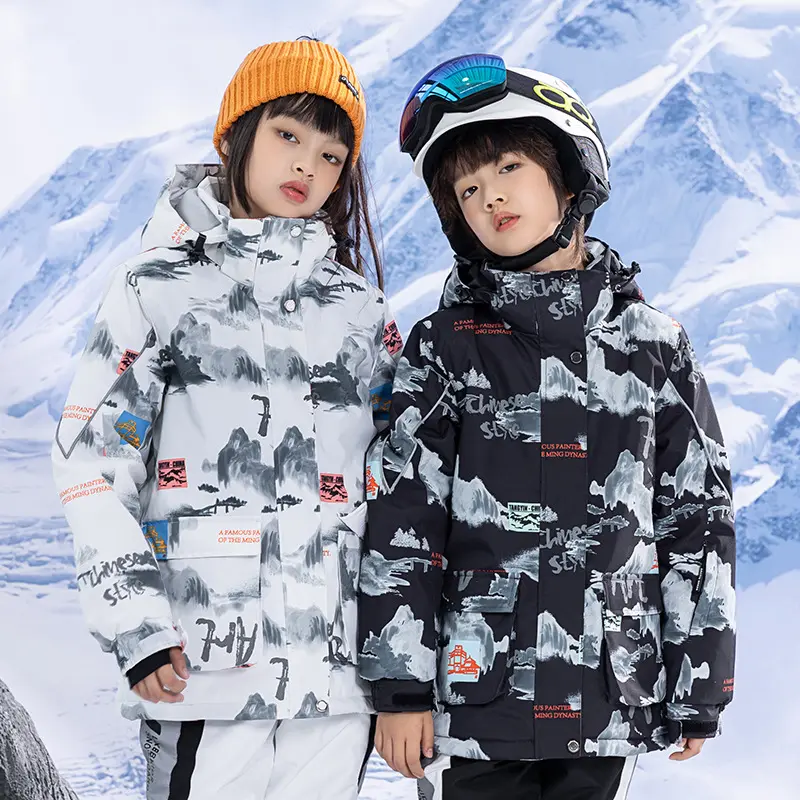 Ropa Kids Snowboard Casacos Meninos Casaco De Esqui E Calças Ternos À Prova D' Água Crianças Neve Suit Inverno Casacos Quentes Ski Suit