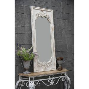 INNOVA Espelho de parede decorativo branco retangular com moldura de madeira personalizado chique e chique