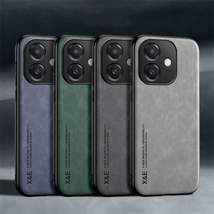 Oppo A60 A80 A79 A3 için manyetik mat deri kılıf Pro A3X A2 K12/OnePlus Nord <span class=keywords><strong>CE4</strong></span> için yumuşak TPU tampon Metal plaka ile