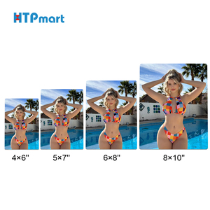HTPmart 5X7 inç süblimasyon 1.1mm HD alüminyum levha özel boş fotoğraf çerçevesi bambu tabanı ile DIY baskı ev dekor - Product Image 4
