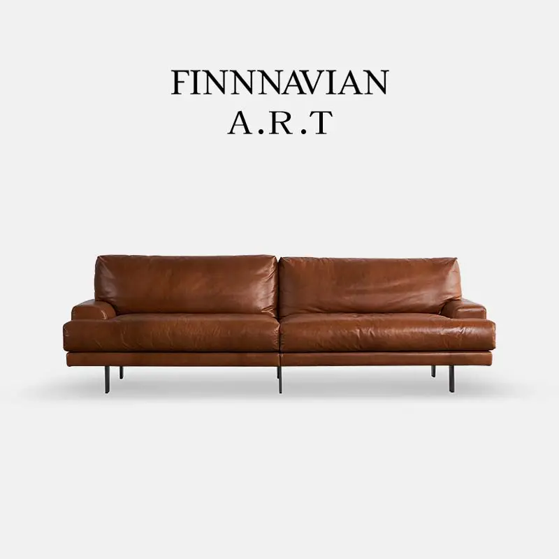 FINNNAVIANART 2024 Sofá de couro de luxo leve, moderno, design francês, conjunto de móveis nórdicos para casa, hotel e escritório, ideal para sala de estar