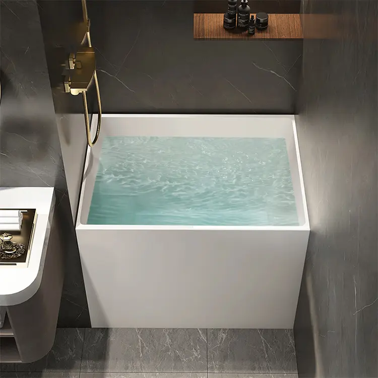 Vasche da bagno autoportanti acriliche bianche moderne a superficie solida quadrata a buon mercato di vendita calda