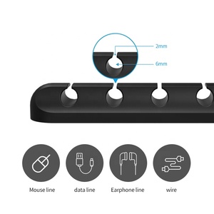 ผู้ถือ Winder Travel Desktop Charger คลิปคอมพิวเตอร์ซิลิโคน Tidy ตารางตาข่ายสายหูฟัง Usb Manager สายไฟ Organizer - Product Image 3