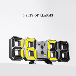 Hot Selling 3D <span class=keywords><strong>LED</strong></span> Digital Tisch Wecker Zeit Datum Temperatur anzeige Elektronische Wanduhr für Schlafzimmer