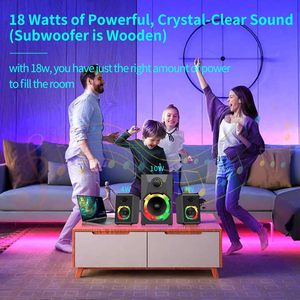 Altavoces AC Bluetooth para ordenador PC con altavoces Subwoofer para juegos con soporte USB SD y USB Play 2,1 canales - Product Image 4