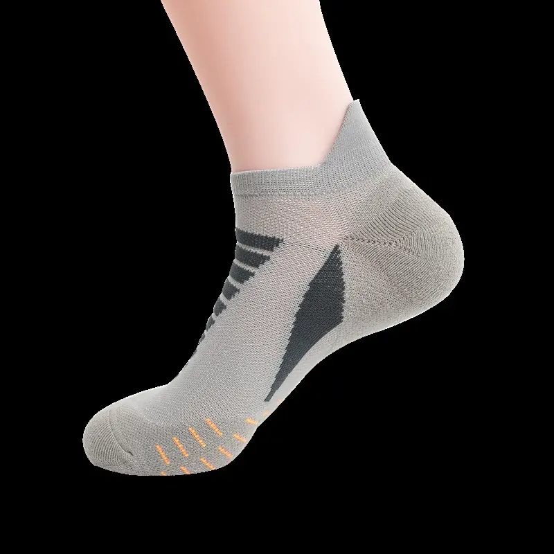 Low MOQ wholesale custom logo athletic thick running white gray black cotton plain colors super men terry ankle sports socks