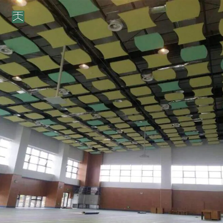 Tiange Custom Shape Ceiling Sound Absorbing Baffles Fiberglass Acoustic Wall Panels For Gymnastic