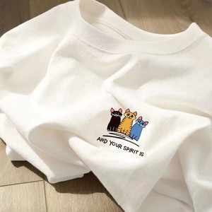 ANSZKTN 2025 yaz yeni erkekler ve kadınlar kısa kollu % T-Shirt saf pamuk 220 gram çok yönlü gevşek Fit beyaz tişört
