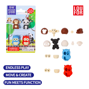 Dễ Thương 3D động vật phim hoạt hình bút chì tẩy tùy chỉnh văn phòng phẩm cho trẻ em và Trường Học cung cấp - Product Image 2