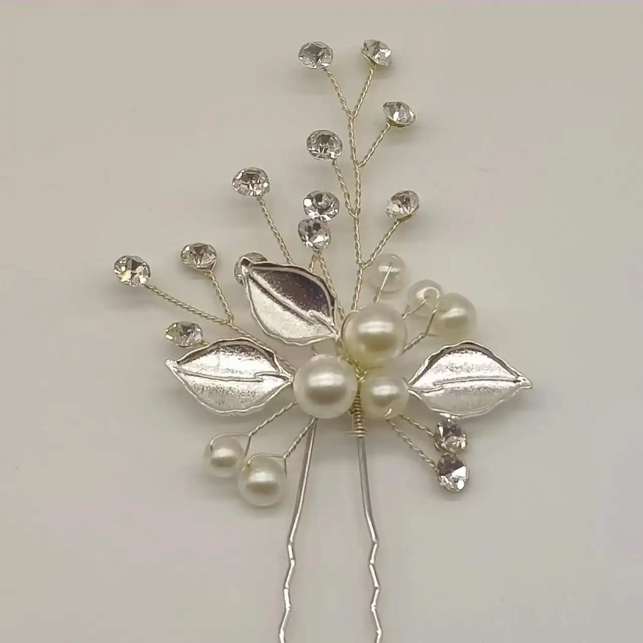 Horquillas de pelo de boda de cristal para Boda nupcial accesorios para el cabello pasadores perla pinza de pelo nupcial plata/oro rosa