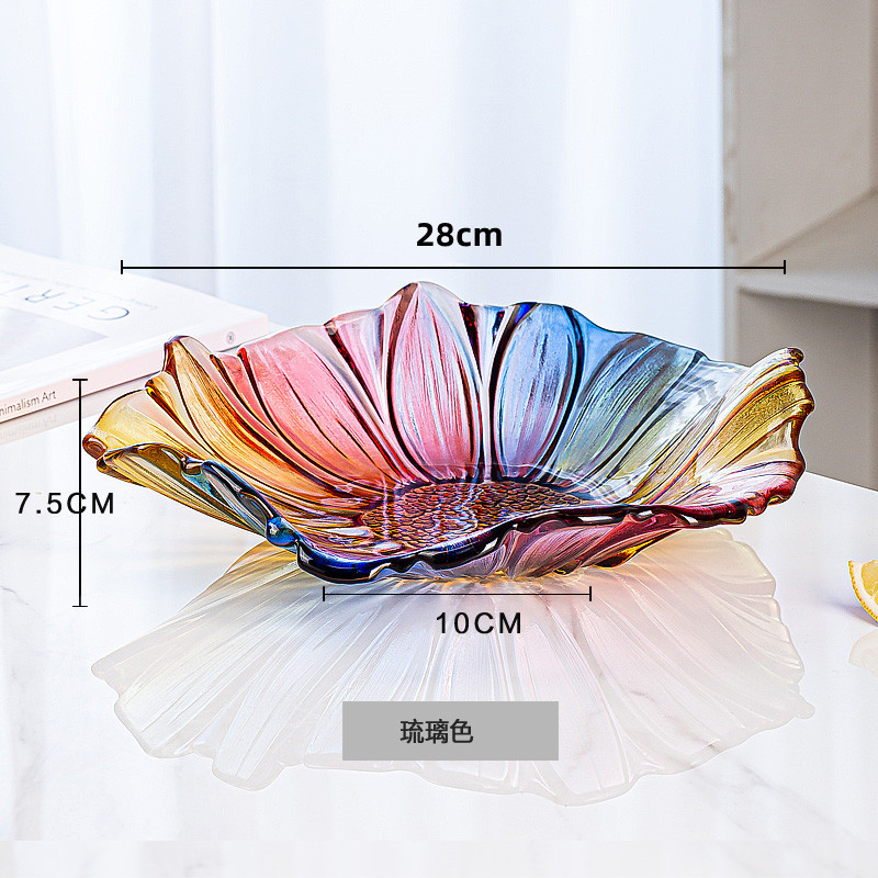 Sunflower-colored glazed fruit bowl