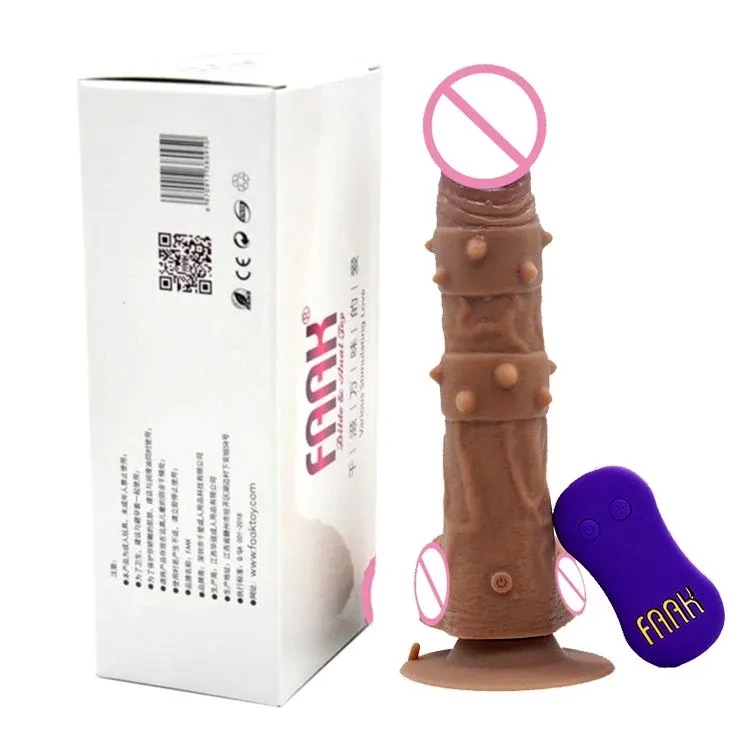 FAAK-consolador con pene para adultos vibrador de varias velocidades para mujer, consolador realista enorme, carne, venta al por mayor