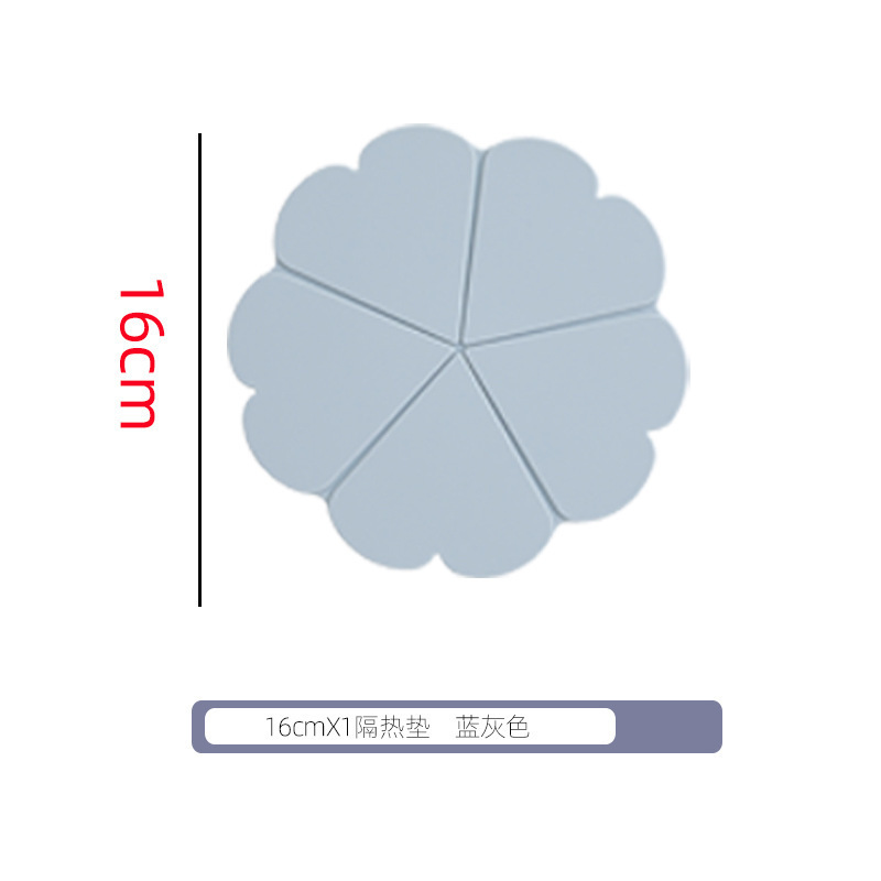 Five-petal flower blue-gray 1 piece