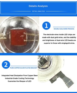 100pcs công suất cao 1W dẫn hạt ánh sáng phát ra Diode màu xanh đỏ 460nm 620nm 630nm 640nm 650nm màu <span class=keywords><strong>Lumileds</strong></span> Đèn pin nhà máy - Product Image 4