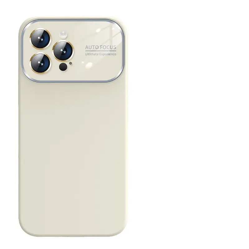 Casing pelindung lensa iPhone 11 12 13 14 Pro Max, casing pelindung ponsel Aksesori jendela besar silikon cair padat mewah untuk iPhone 11 12 13 14 Pro Max
