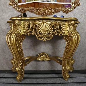 หรูหราGoldleafหินอ่อนคอนโซลตารางคลาสสิกแผงสไตล์กระจกไม้ผนังตู้เฟอร์นิเจอร์บ้านห้องเก็บไวน์Hall School - Product Image 4