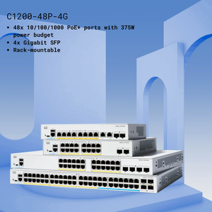 Cisco Switch C1200-24P-4X Ethernet Smart Network 1200 Serie 48 Port POE Stapelbar SNMP QoS Fähig 10G Stock C1200-48T-4X