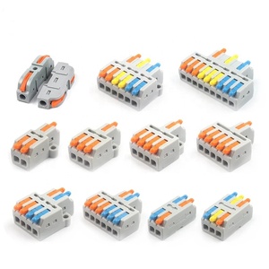Mini conector de conductor de cable rápido, bloque de terminales de empalme compacto de 2/3 Pines, 1 entrada, salida múltiple con orificio de fijación - Product Image 1