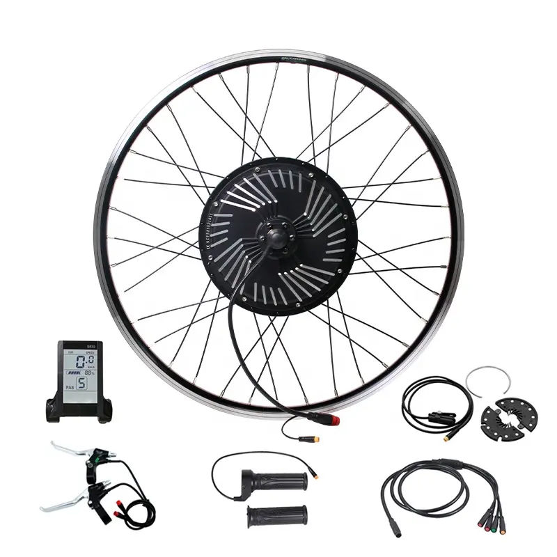 Kit de conversión de motor de bicicleta eléctrico con rueda trasera, 48v, 1000w, controlador integrado a prueba de agua