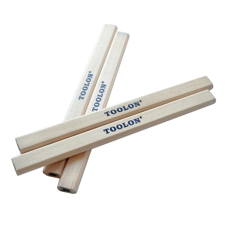 TOOLON Conjunto de lápis de carpinteiro promocional em forma quadrada de madeira natural para construção logotipo personalizado de 18 cm