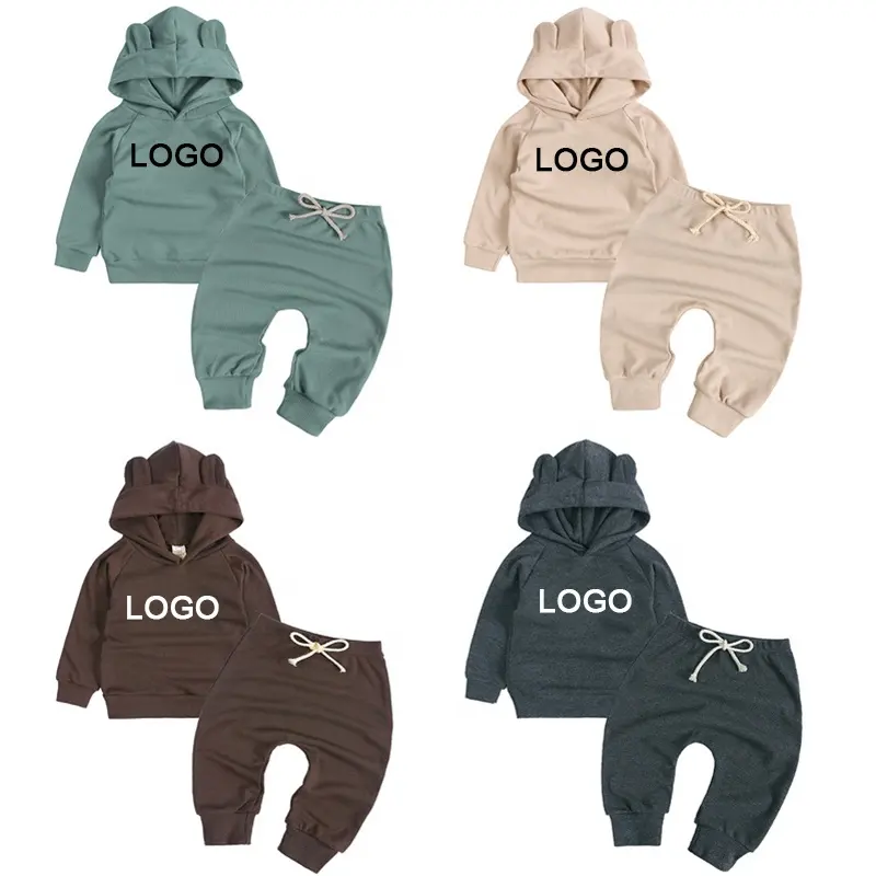 Nuova 2024 per bambini felpe con cappuccio personalizzate per bambini vestiti Pullover di cotone tuta invernale con cappuccio per ragazzi e ragazze 2 pezzi Set personalizzato per neonati