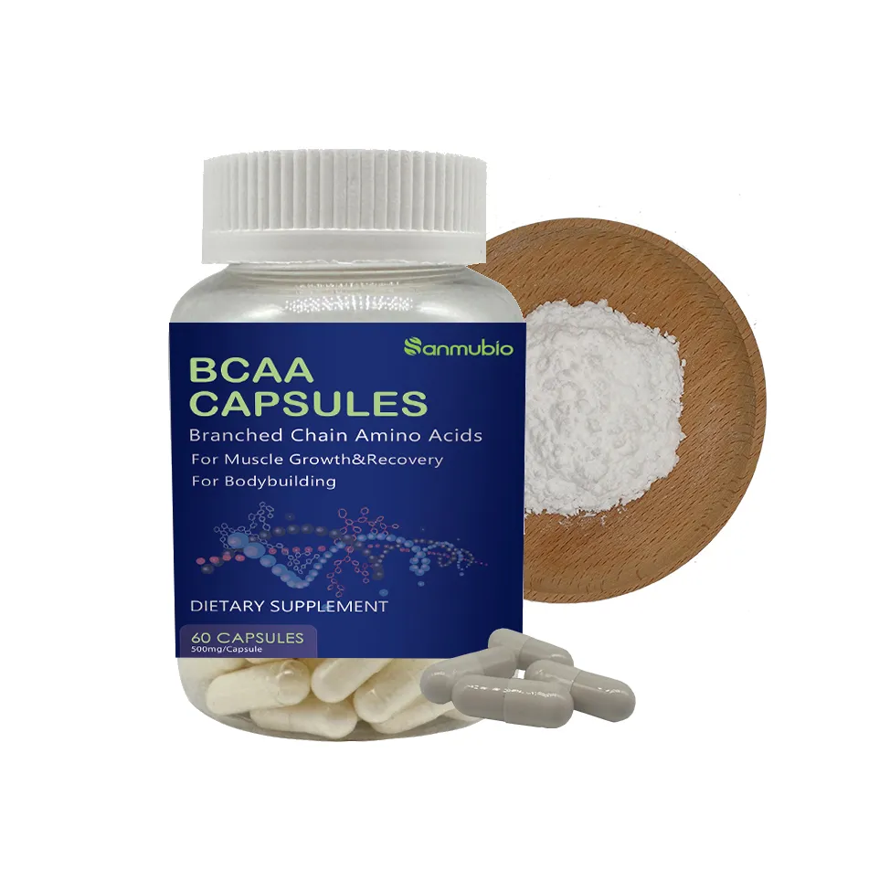 Contrassegno privato vegano catena ramificata aminoacidi integratore BCAA 400 capsule per la crescita muscolare