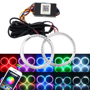 ไฟวงแหวนแองเจิลไลท์ RGB LED ควบคุมด้วยแอปขนาด80มม. 95มม. ปรับแต่งรถสีสันสดใส - Product Image 2