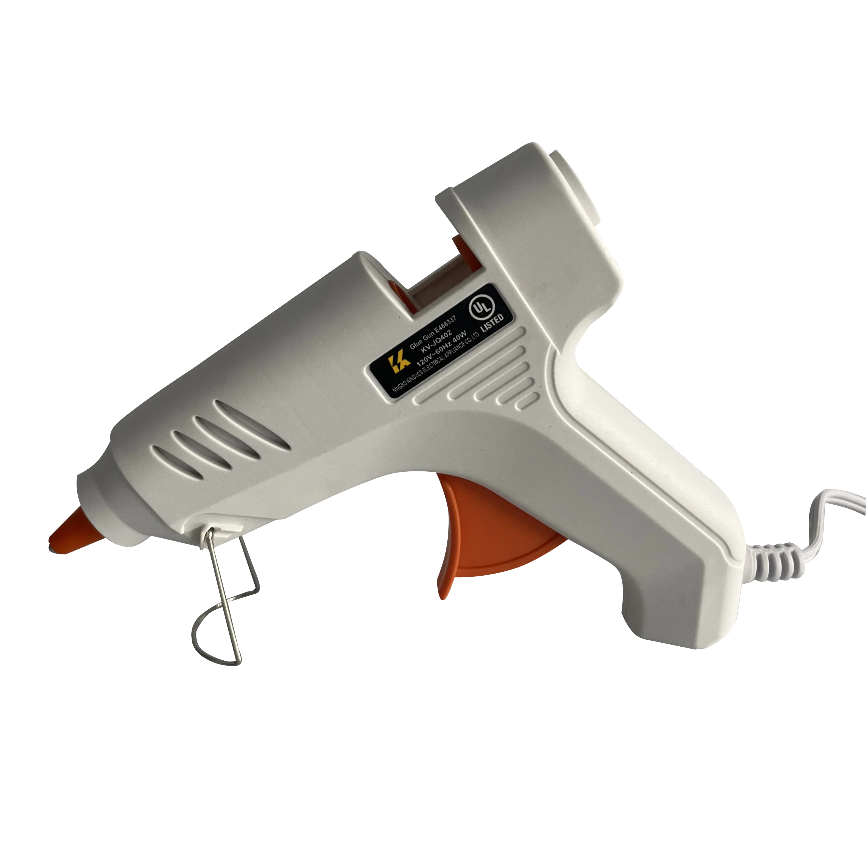 40W full size White Glue Gun KV-JQ402 with 2pcs Hot Melt Glue Sticks for Crafts School Home Repair DIY Hand Tools
