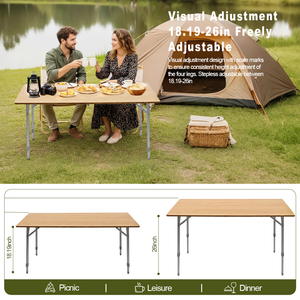 Tre Gấp Cắm Trại bảng, xách tay có thể điều chỉnh chiều cao dã ngoại bảng với 4-Fold thiết kế cho ngoài trời, bãi biển, vườn, du lịch - Product Image 2