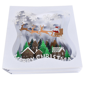 Noel kartı Santa Ride Xmas festivali yeni yıl kartı zarflar ile kış tatil tebrik kartları - Product Image 2