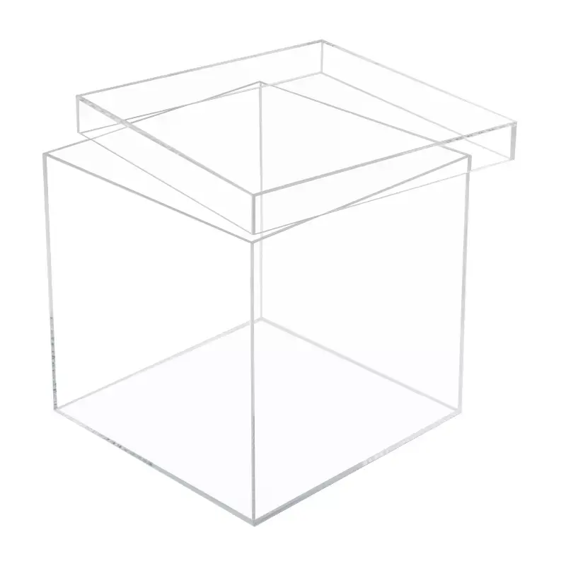 Boîte à bonbons en acrylique Boîte de présentation en plexiglas transparent personnalisée avec couvercle