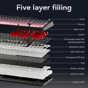 Ajazz ak980 V2 tri-chế độ bàn phím không dây 2.4G có dây Type-C RGB Backlit Bàn phím chơi game cơ khí - Product Image 2