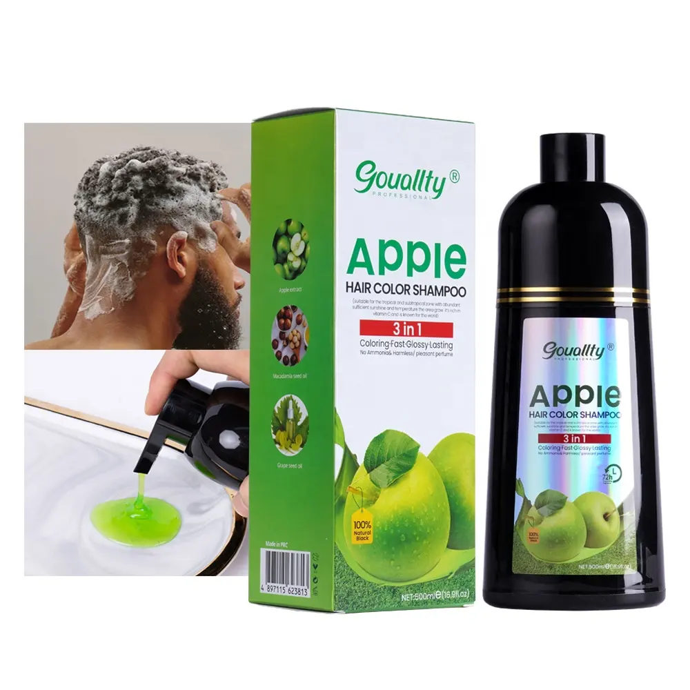 Speedy Best Herbal Apple Ammoniak frei Permanent Haar färbemittel Farbe Shampoo Haar Schwarz Shampoo Für Weißes Graues Haar