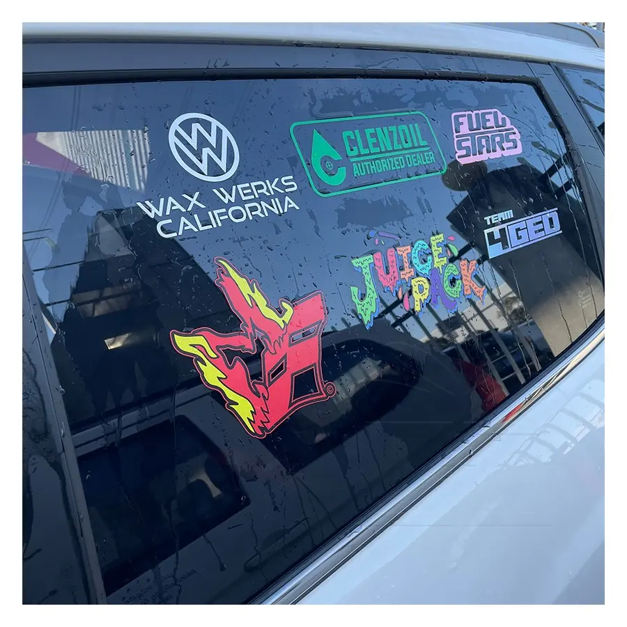 UV Chống Thấm Nước Thư Chuyển Vinyl Sticker Tùy Chỉnh Xe Kính Chắn Gió Biểu Ngữ Nhãn Dán Cửa Sổ Decals